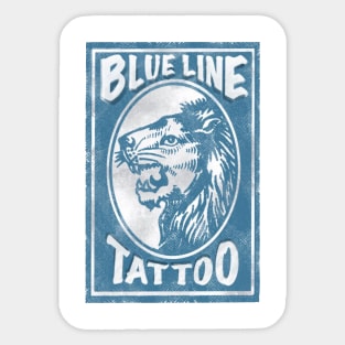 Blue Line Tattoo La Crosse WI Lion Head Logo Sticker